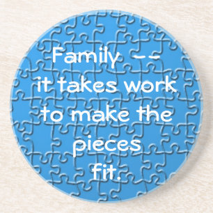 Untersetzer - Familie macht Arbeitspuzzle