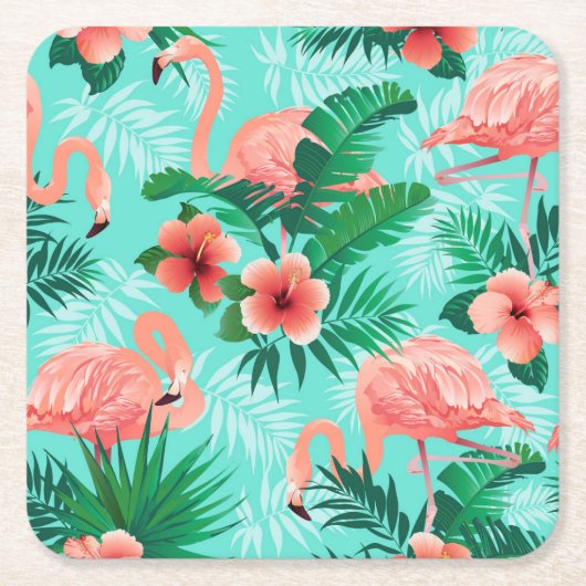 Untersetzer Flamingo Tropical Palms (Vorderseite)