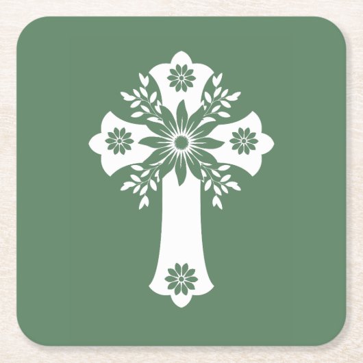 Untersetzer Floral Cross Fern Green (Vorderseite)