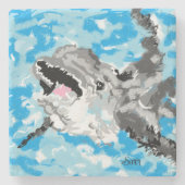 Untersetzer: Freundliche Dolphin Steinuntersetzer (Vorderseite)