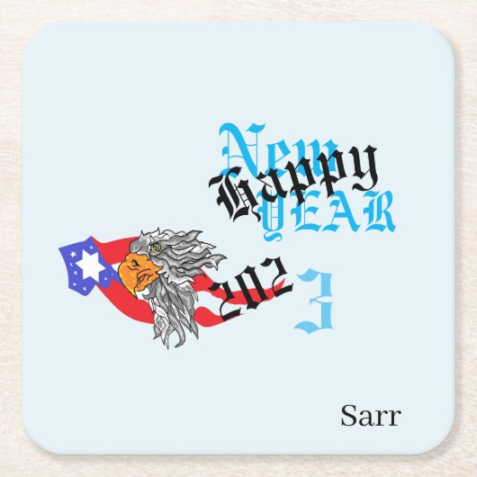 Untersetzer: Frohes Neues Jahr 2023 Rechteckiger Pappuntersetzer (Vorderseite)