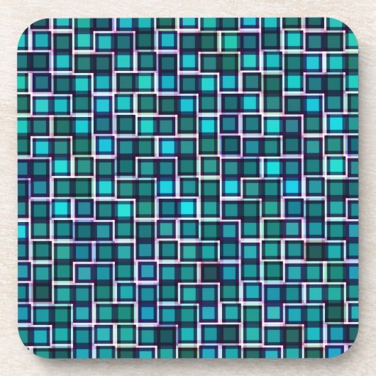 Untersetzer für abstrakte blaue Quadrate (Vorderseite)