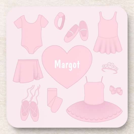 Untersetzer für Ballettkleidung - Rosa Hintergrund (Vorderseite)