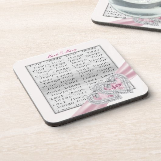 Untersetzer für benutzerdefinierte Herzen Pastellf (Linke Seite)