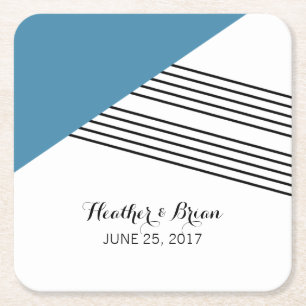 Untersetzer für blaues geometrisches Strippapier