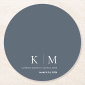 Untersetzer für blaues und weißes Hochzeitspapier (Vorderseite)