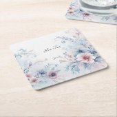 Untersetzer für blaurosa Blumenpapier (angewinkelt)