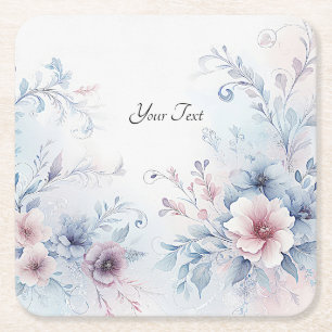 Untersetzer für blaurosa Blumenpapier