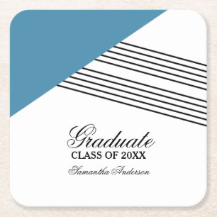 Untersetzer für den Abschluss mit blauem geometris