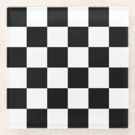 Untersetzer für die schwarz-weiß-karierte Führungs