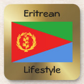 Untersetzer für Eritrea Flag+Text (Vorderseite)