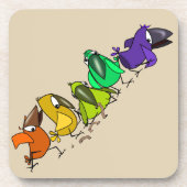 Untersetzer für farbenfrohe Vögel - Farbe - Text (Vorderseite)
