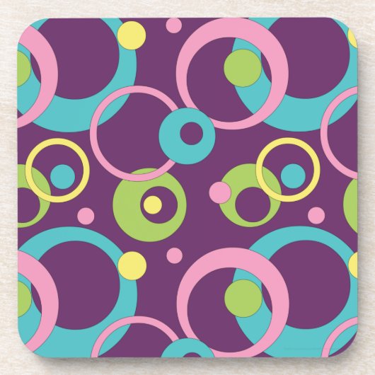 Untersetzer für Funky Lila Circles (Vorderseite)