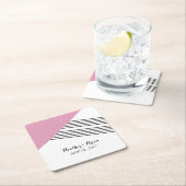 Untersetzer für geometrische Streifen in rosa Stre (Vor Ort)