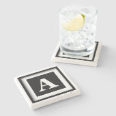 Untersetzer für Gerahmtes Monogramm-Marmorstein (Seitenansicht)