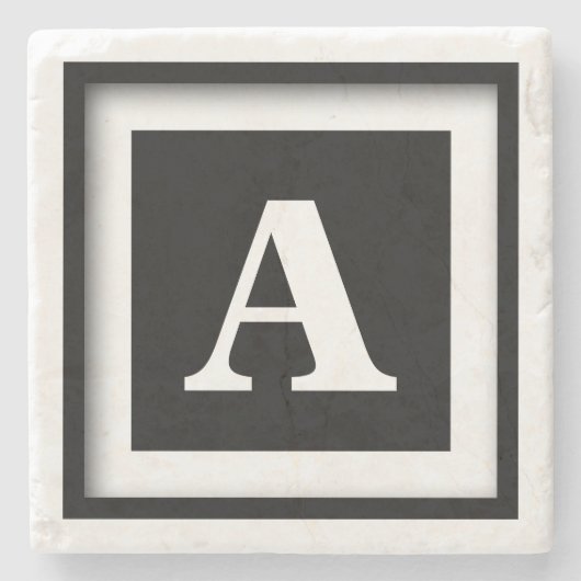 Untersetzer für Gerahmtes Monogramm-Marmorstein (Vorderseite)