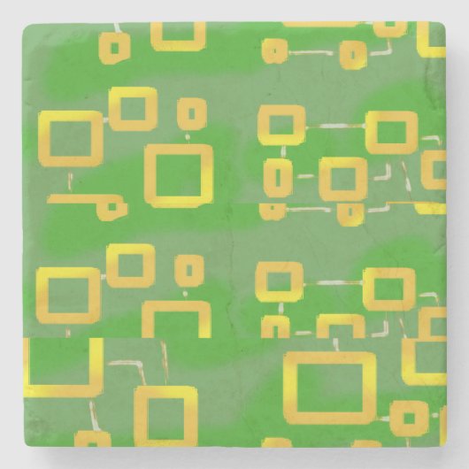 Untersetzer für grünen geometrischen Stein (Vorderseite)