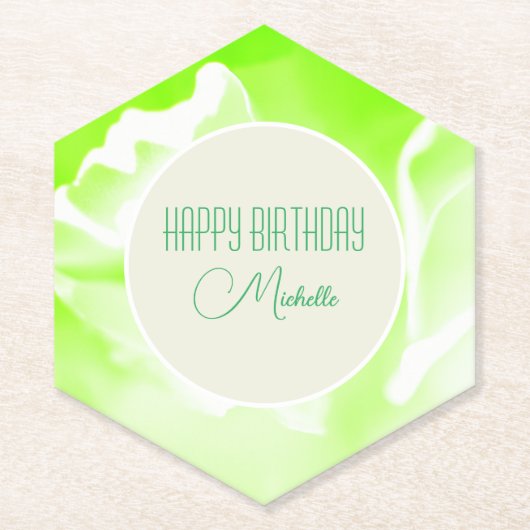 Untersetzer für grünes Blumenpapier (Vorderseite)