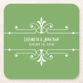 Untersetzer für grünes Extravagantes Zierpapier (Vorderseite)