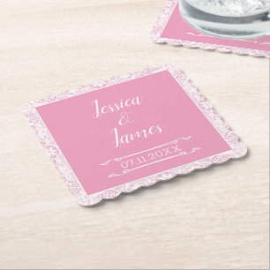 Untersetzer für Hochzeiten in Rosa und Spitzen