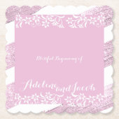 Untersetzer für Hochzeiten in Rosa und Weiß (Vorderseite)