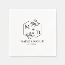 Untersetzer für Hochzeiten in Schwarzweiß