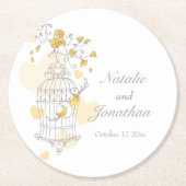 Untersetzer für Hochzeitsfeiern mit grauen, gelben (Vorderseite)