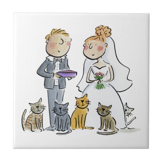 Untersetzer für Hochzeitskatzenpapier (Vorderseite)