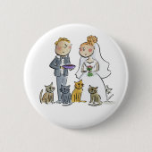 Untersetzer für Hochzeitskatzenpapier Button (Vorderseite)