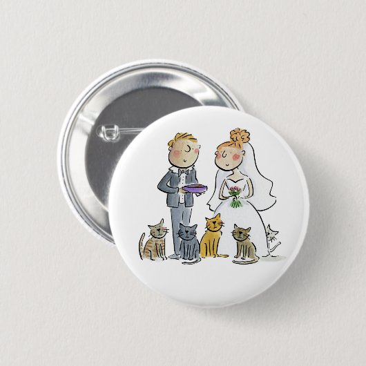 Untersetzer für Hochzeitskatzenpapier Button (Vorne & Hinten)