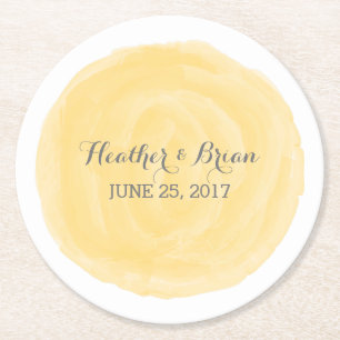 Untersetzer für Hochzeitspapier mit gelber Wasserf