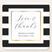 Untersetzer für Hochzeitspapier mit schwarzem und  (Vorderseite)