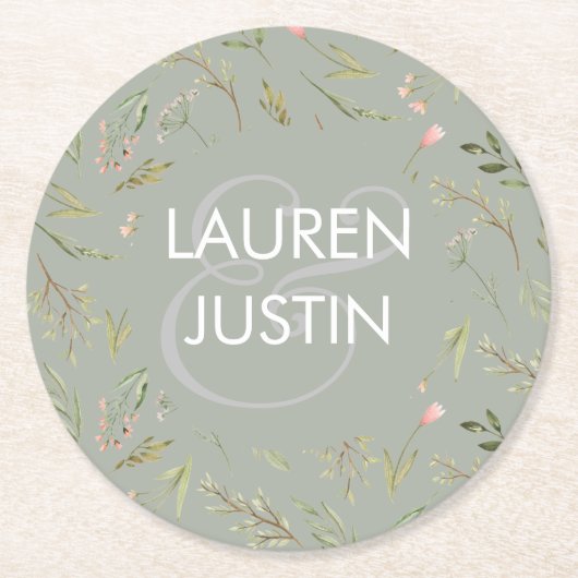 Untersetzer für magische Forest Floral Monogram (Vorderseite)