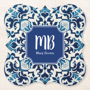 Untersetzer für mit Monogramm Retromuster