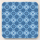 Untersetzer für Muster der Bläschen mit blauer Geo (Vorderseite)