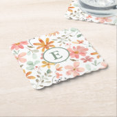 Untersetzer für Pastell-Floral-Monogramm (angewinkelt)