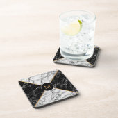 Untersetzer für Schwarz-weiße Karo mit benutzerdef (Rechte Seite)