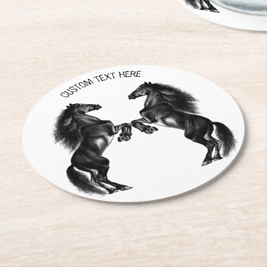 Untersetzer für Schwarzpferde mit benutzerdefinier (Angewinkelt)