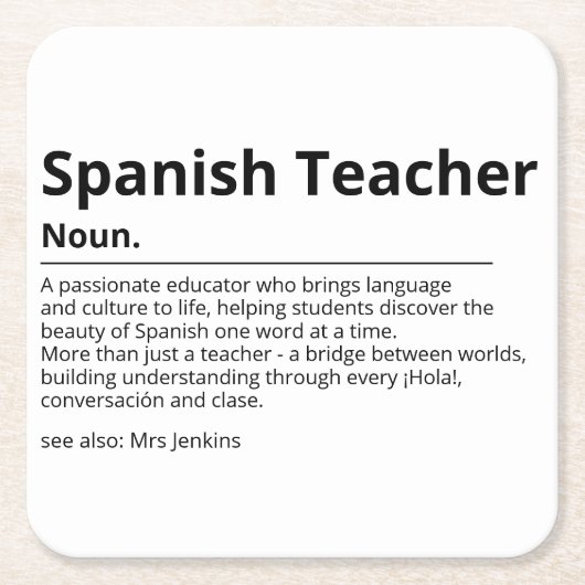Untersetzer für Spanischlehrer | Ap. für Sprachleh (Vorderseite)