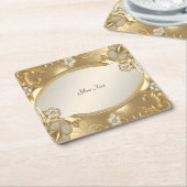 Untersetzer für Verziertes Blumenpapier aus Gold (angewinkelt)