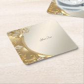 Untersetzer für Verziertes Blumenpapier aus Gold (angewinkelt)