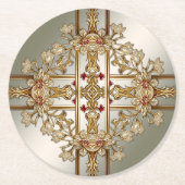 Untersetzer für Verziertes Blumenpapier aus Gold (Vorderseite)