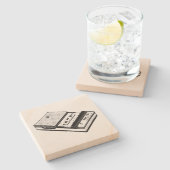 Untersetzer für Vintage Illustrationsbandgeräte (Seitenansicht)