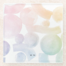 Untersetzer für Wasserfarbmuster mit Initialen