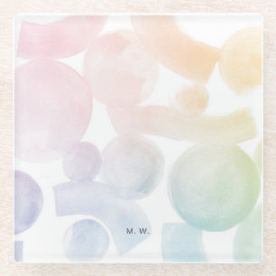 Untersetzer für Wasserfarbmuster mit Initialen