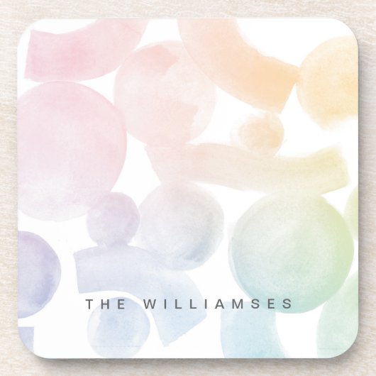 Untersetzer für Wasserfarbmuster mit Namen (Vorderseite)