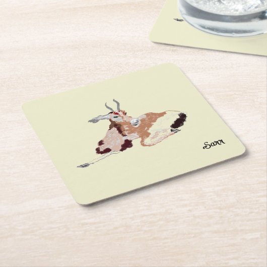 Untersetzer: Gazelle Rechteckiger Pappuntersetzer (angewinkelt)