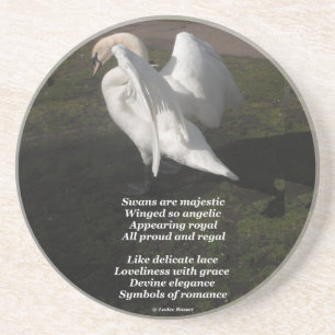Untersetzer-Gedicht Swans sind von Ladee Basset my Getränkeuntersetzer