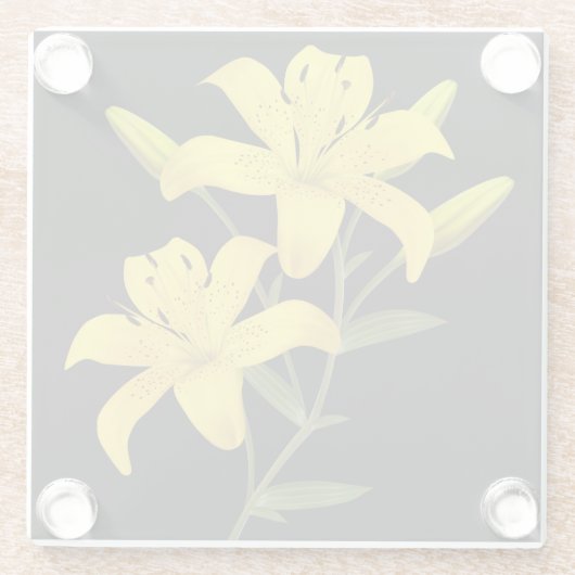 Untersetzer-Gelb-Lilien Glasuntersetzer (Rückseite)