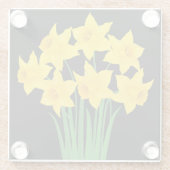 Untersetzer-Gelbe Daffodien Glasuntersetzer (Rückseite)